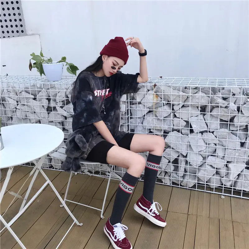 Korean Tie-Dye Mid-Length T-Shirt for Women — feature 11
