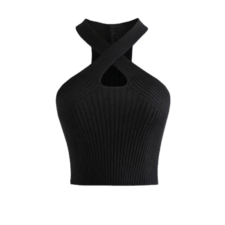 2024 New Summer Cross Cut Out Halterneck Camisole Women
