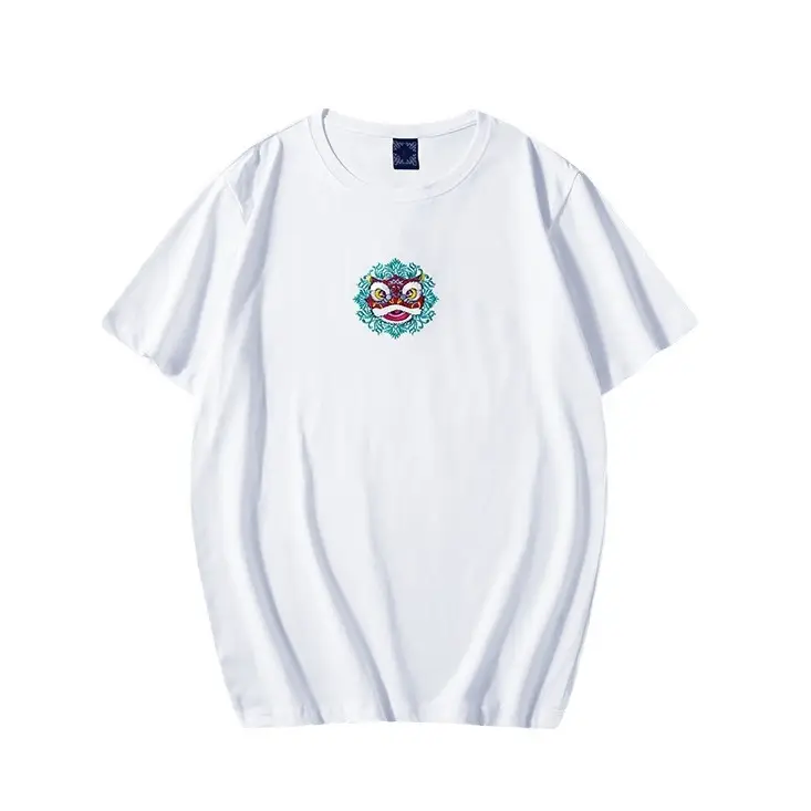 Men White Embroidered Cotton T-Shirt 2024 - Image 17