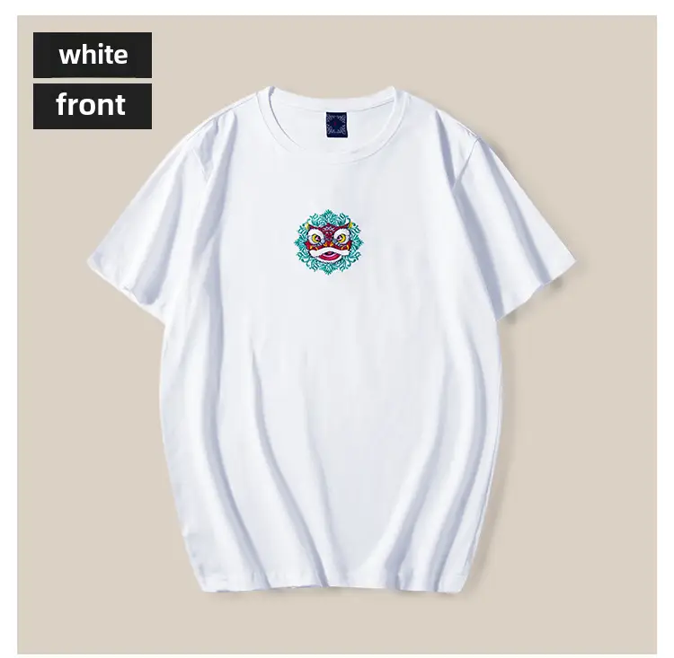 Men White Embroidered Cotton T-Shirt 2024 - Image 3
