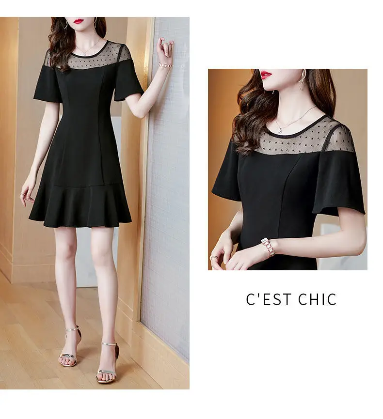 Black Korean Style Dress 2021 Summer Women — feature 6