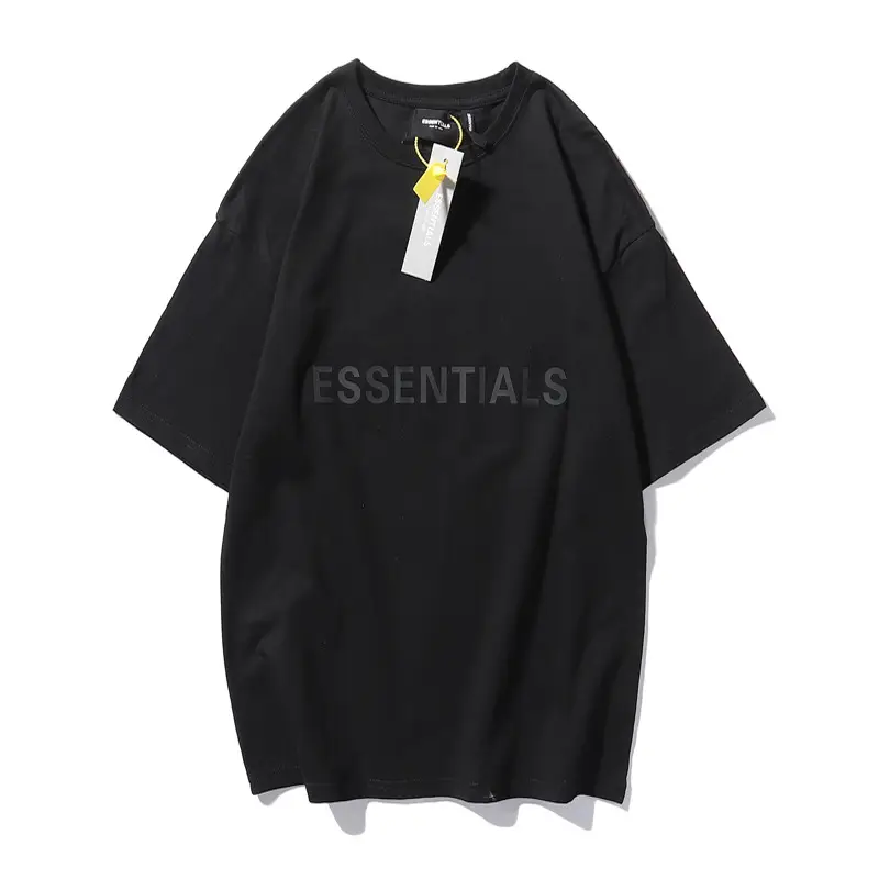 White Loose Fit T-Shirt with "Essentials" Print - Image 9
