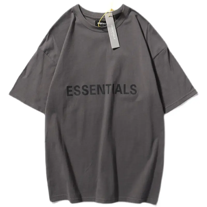 White Loose Fit T-Shirt with "Essentials" Print - Image 10