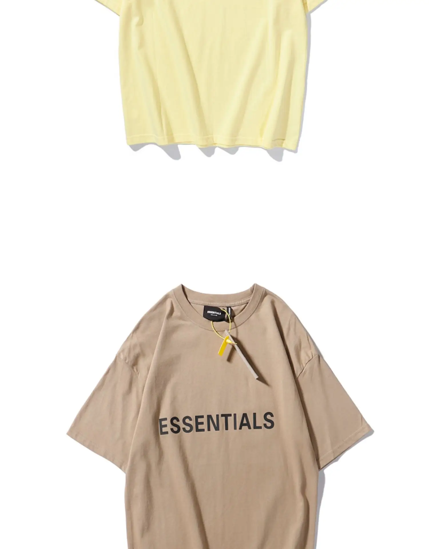 White Loose Fit T-Shirt with "Essentials" Print — feature 11
