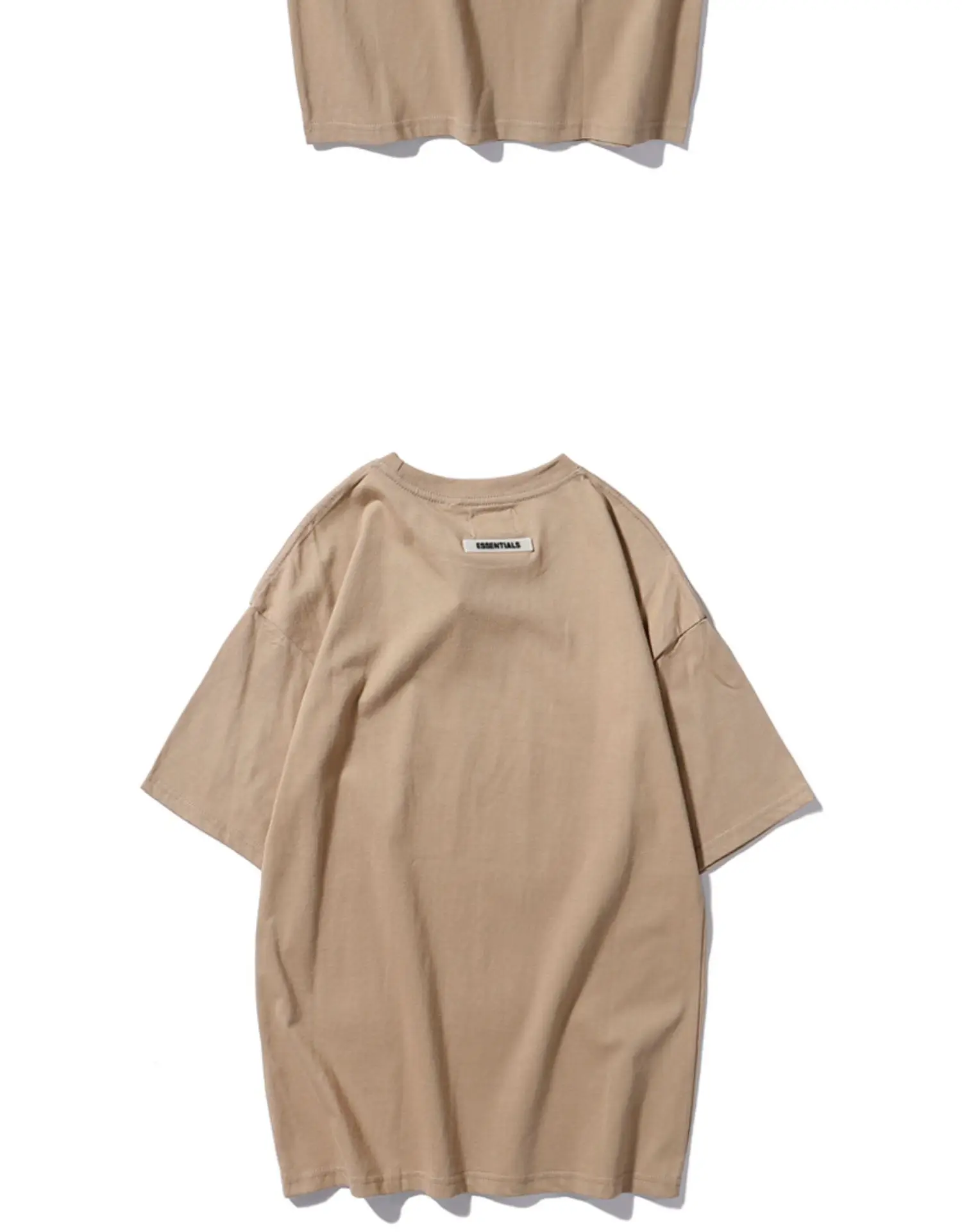 White Loose Fit T-Shirt with "Essentials" Print — feature 12
