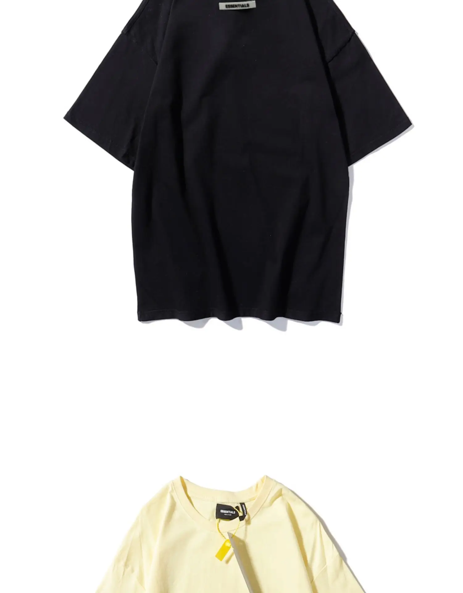 White Loose Fit T-Shirt with "Essentials" Print — feature 9