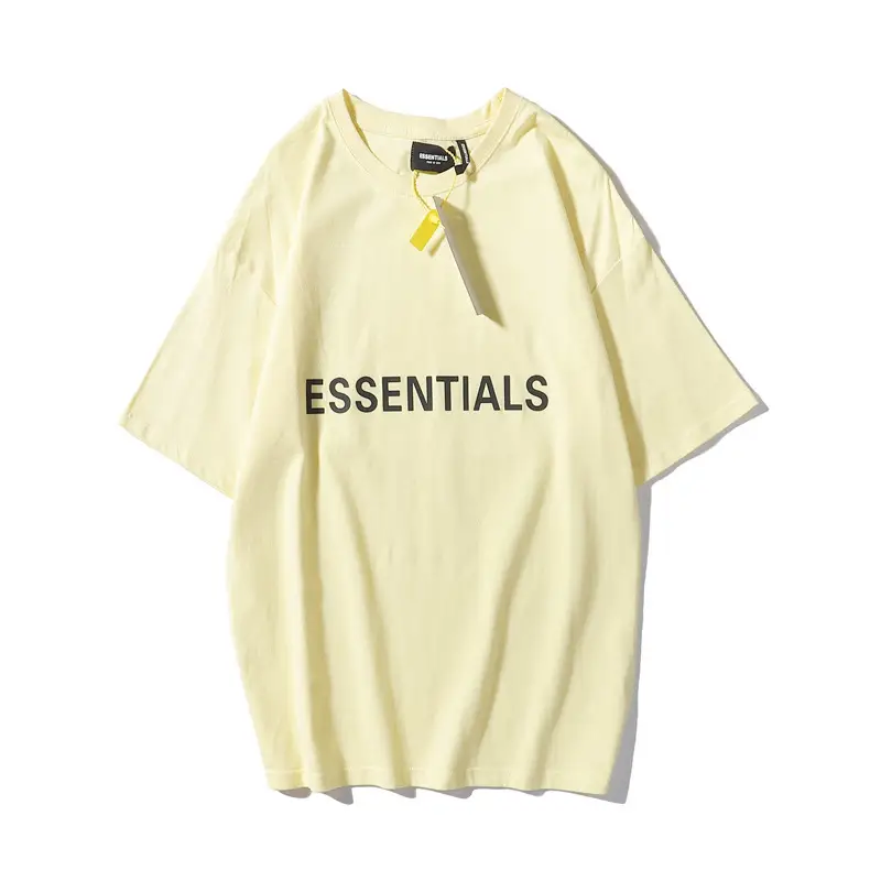 White Loose Fit T-Shirt with "Essentials" Print - Image 2