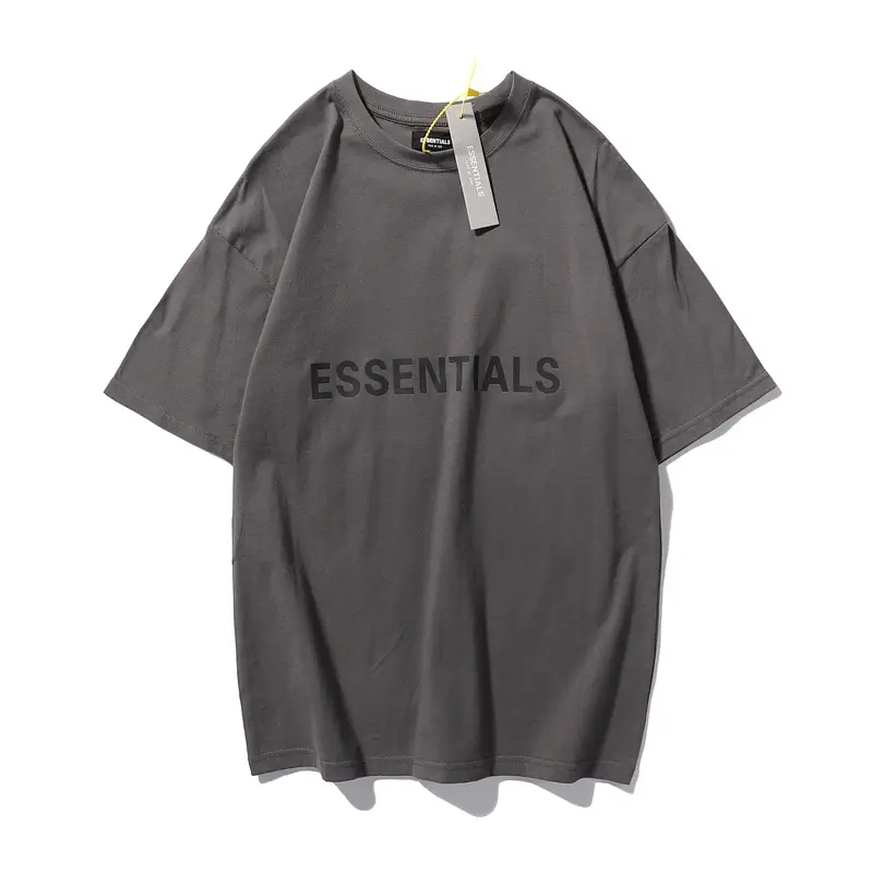 White Loose Fit T-Shirt with "Essentials" Print - Image 4