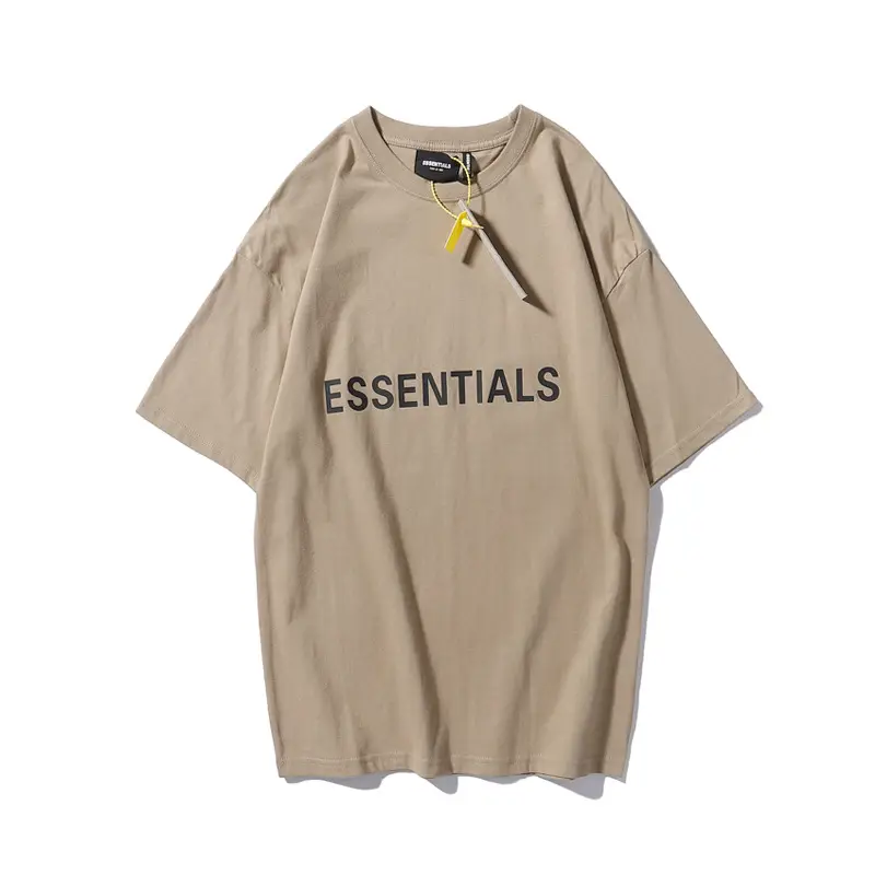 White Loose Fit T-Shirt with "Essentials" Print - Image 5