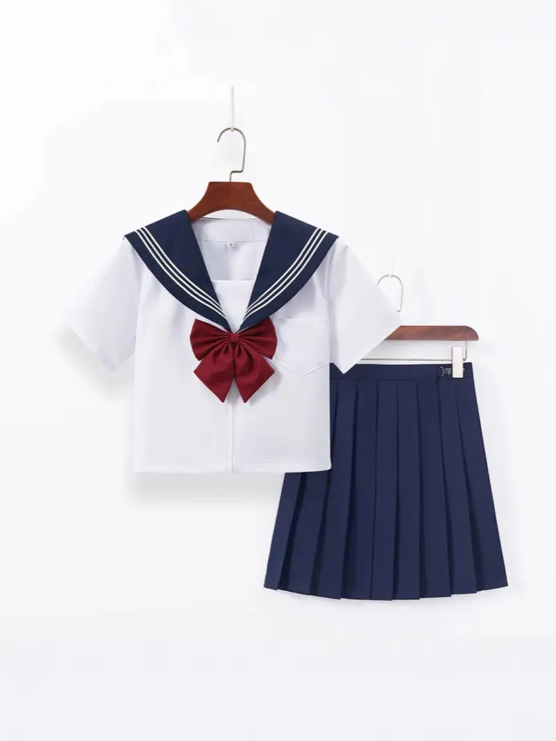 Women Sailor Shirt Navy Blue White Set - Image 13