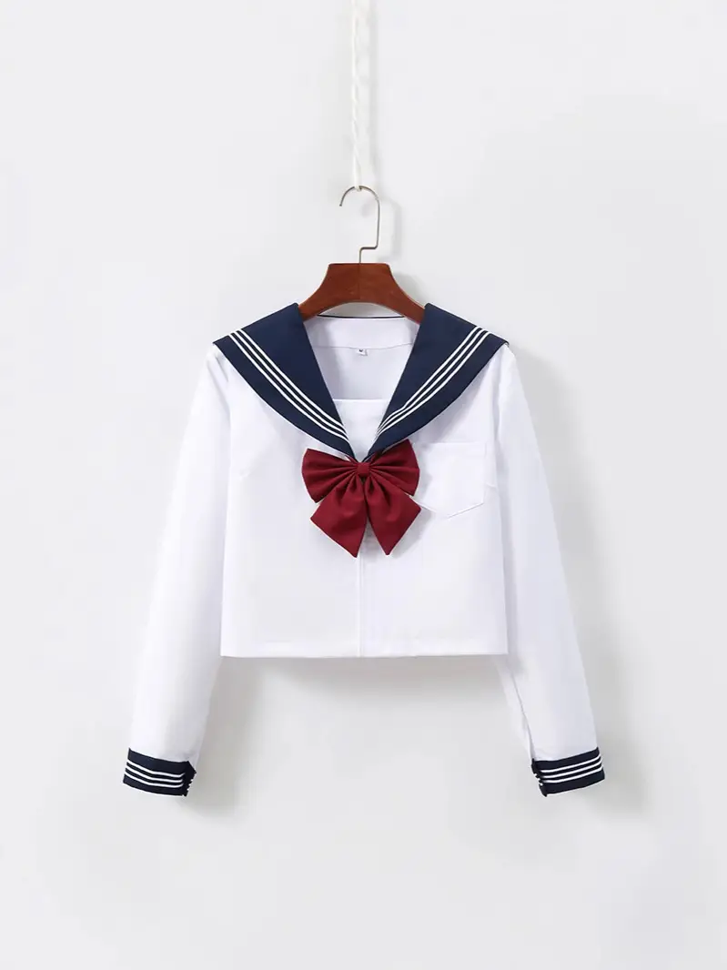 Women Sailor Shirt Navy Blue White Set - Image 14