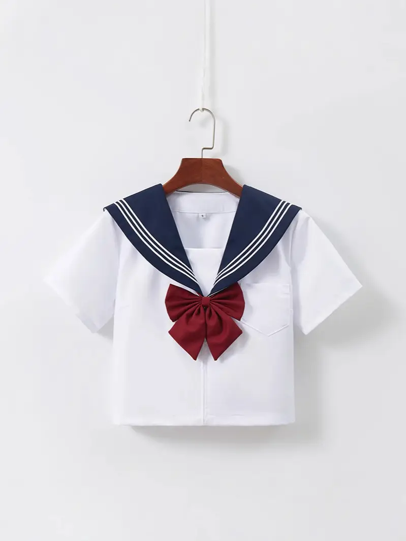 Women Sailor Shirt Navy Blue White Set - Image 15