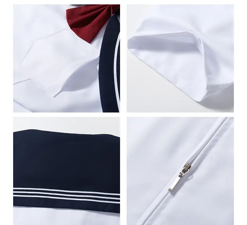 Women Sailor Shirt Navy Blue White Set — feature 10