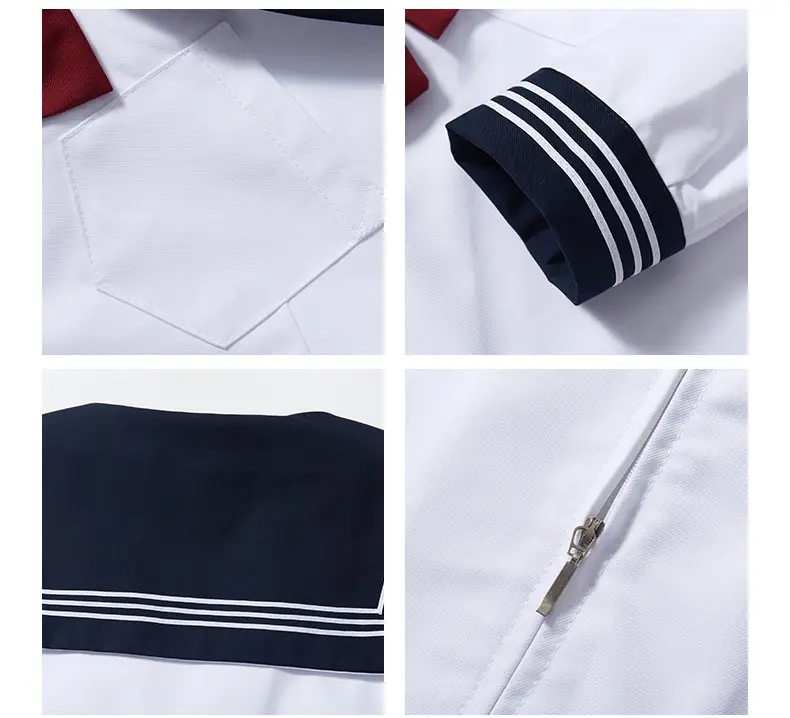 Women Sailor Shirt Navy Blue White Set — feature 12