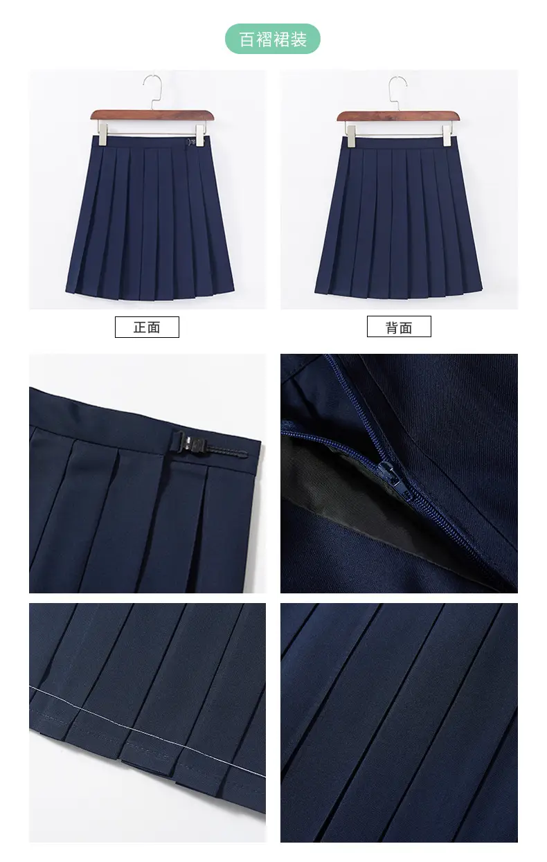 Women Sailor Shirt Navy Blue White Set — feature 13