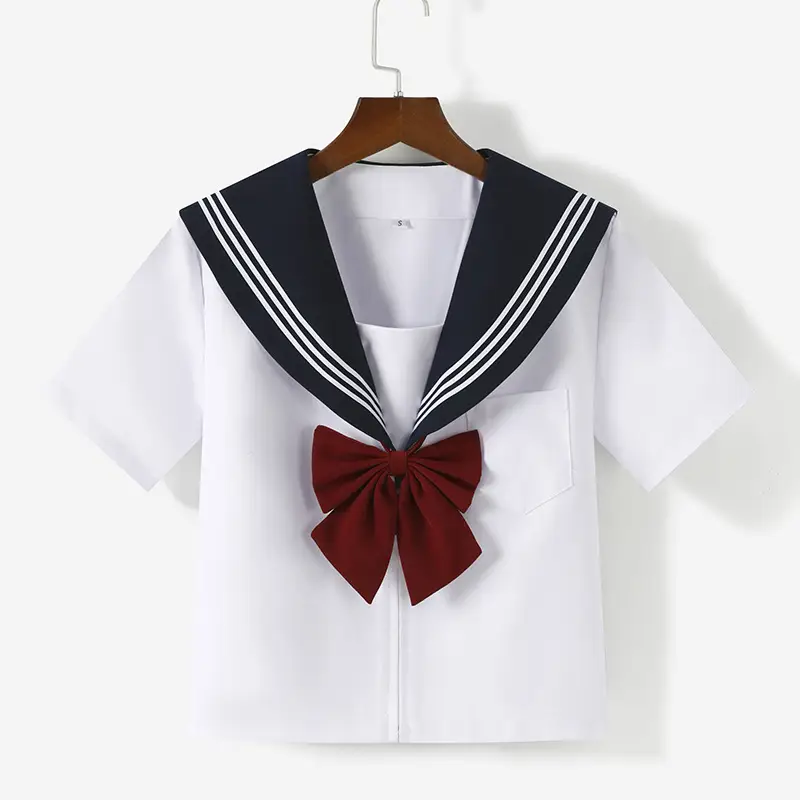 Women Sailor Shirt Navy Blue White Set - Image 2