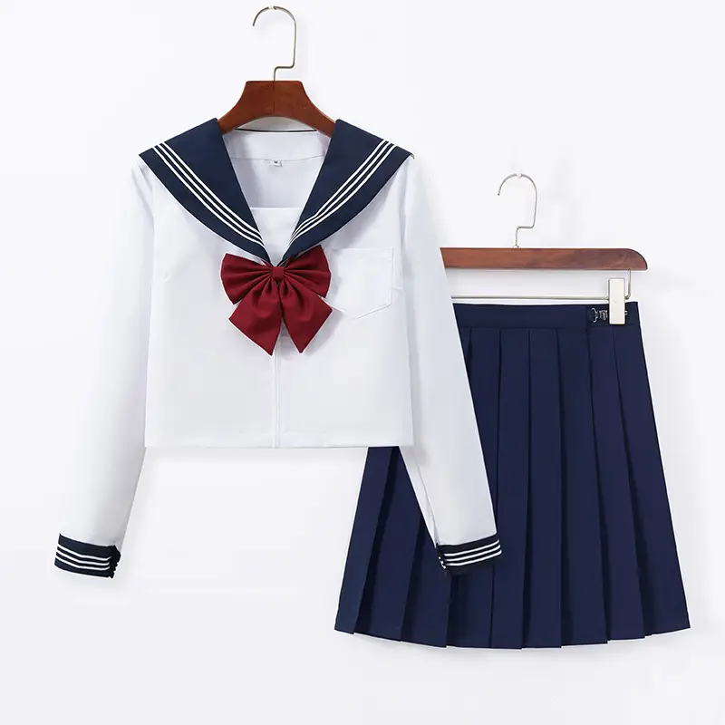 Women Sailor Shirt Navy Blue White Set - Image 3