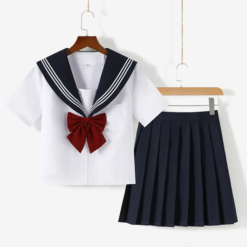 Women Sailor Shirt Navy Blue White Set - Image 6
