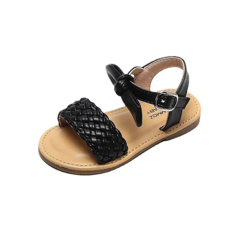 Baby Sandals 2024 Summer New Style Princess Style Kidsren's Beach Shoes Korean Style Bow Girls' Shoes Velcro