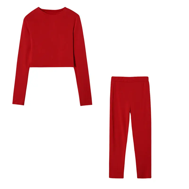 Women's Brown Slim Fit Sports Suit 2021 Autumn Winter — feature 16