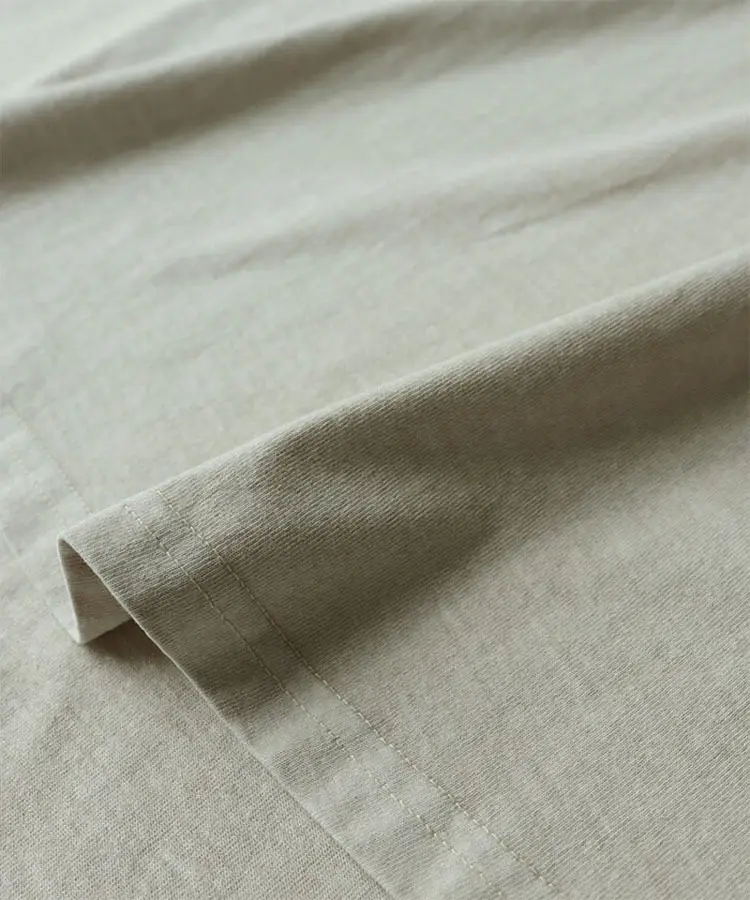 Women Side Slit T-Shirt Beige Cotton 165cm — feature 37