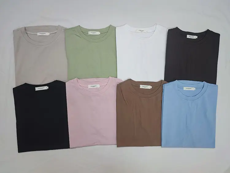 Women Side Slit T-Shirt Beige Cotton 165cm — feature 43