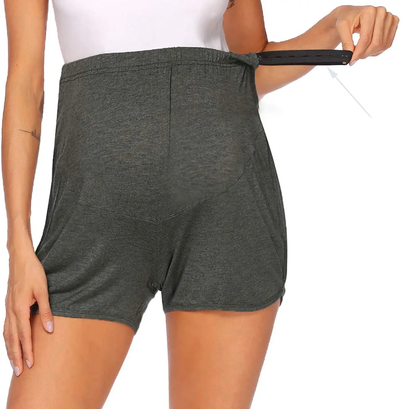 Maternity Shorts Solid Color for Home Pregnant Women - Image 6