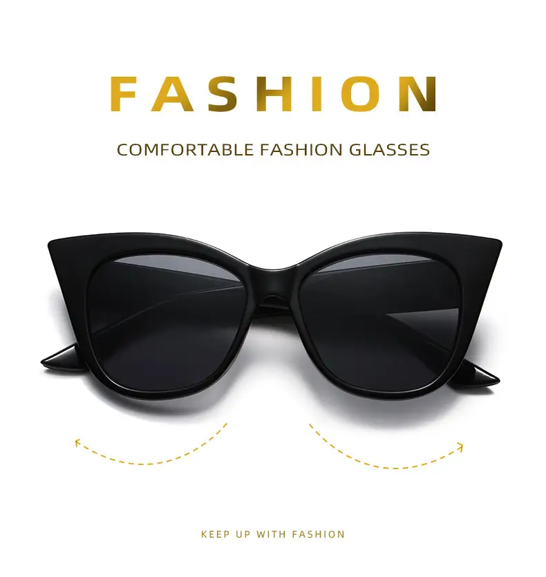 Cat's Eye Sunglasses with Brown Tinted Frames — feature 1