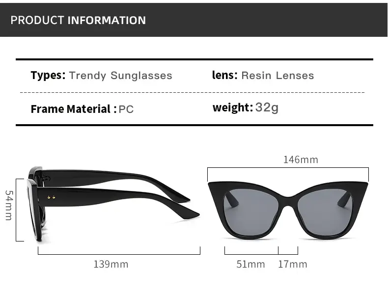 Cat's Eye Sunglasses with Brown Tinted Frames — feature 2