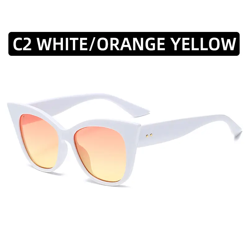 Cat's Eye Sunglasses with Brown Tinted Frames - Image 2