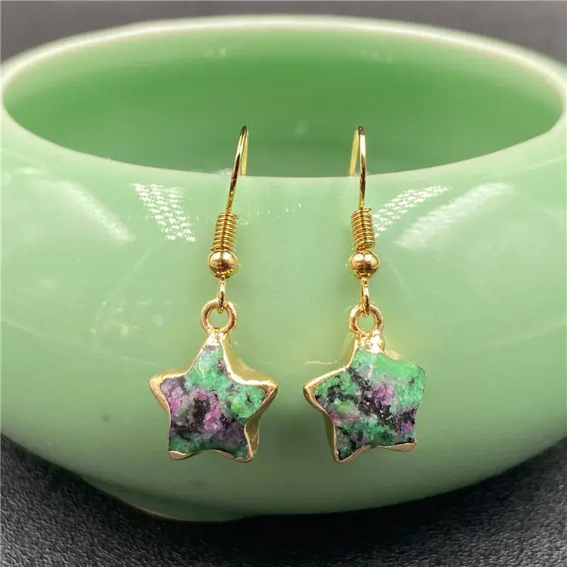 Little Star Crystal Jade Bag Phnom Penh Star Earrings - Image 2