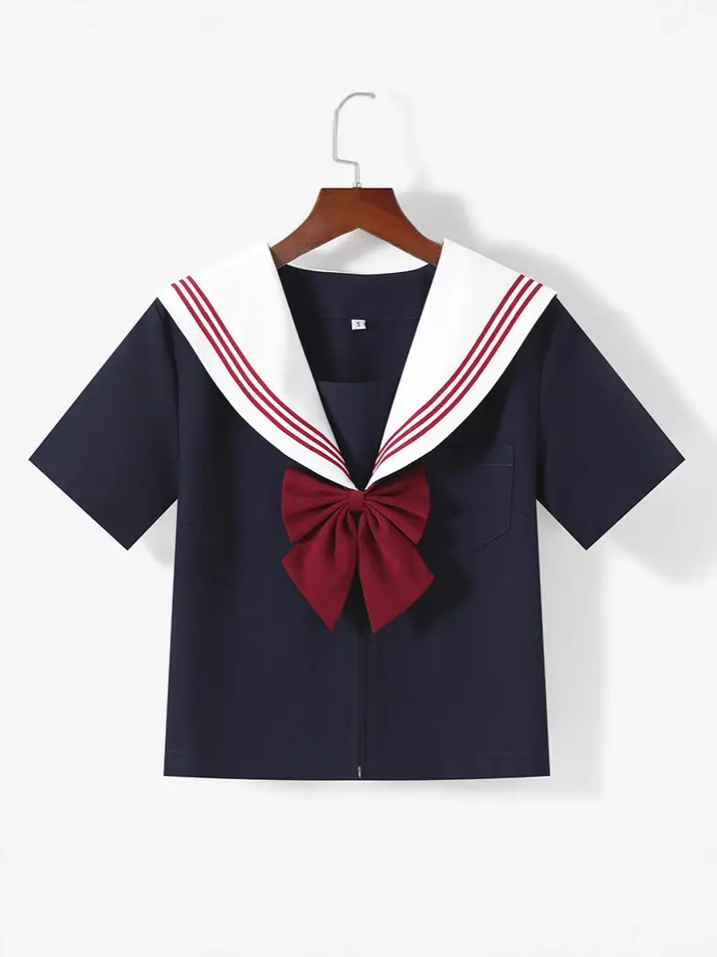 JK Sailor Suit Navy Blue Pleated Skirt Set - Image 19