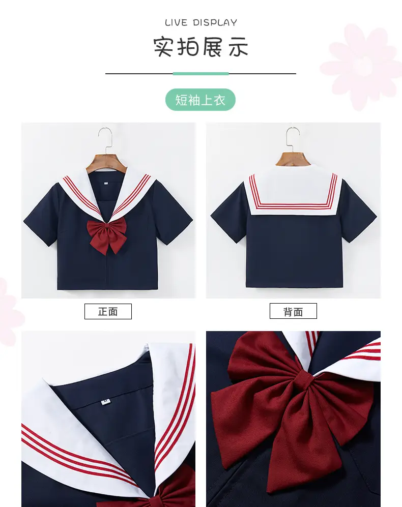 JK Sailor Suit Navy Blue Pleated Skirt Set — feature 9