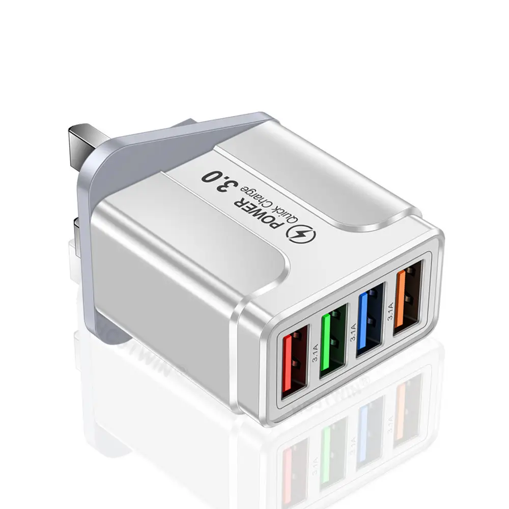 4 USB Port Fire Retardant Charger 3A - Image 3