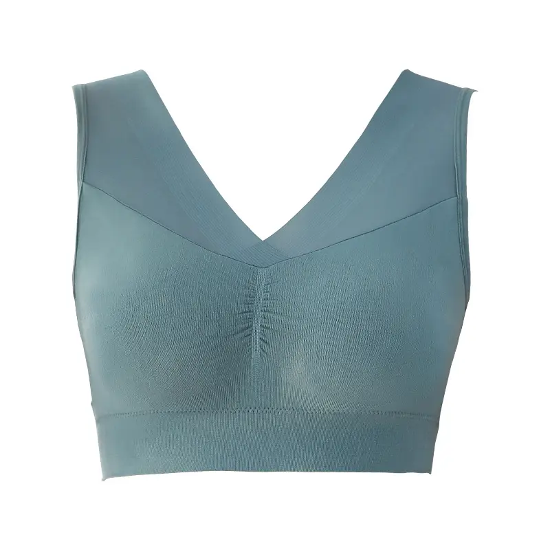 Middle-aged and Elderly Underwear Women's Non-rimless Sports Bra Push-up Anti-sagging Big Chest Small Vest Sleeping Bra