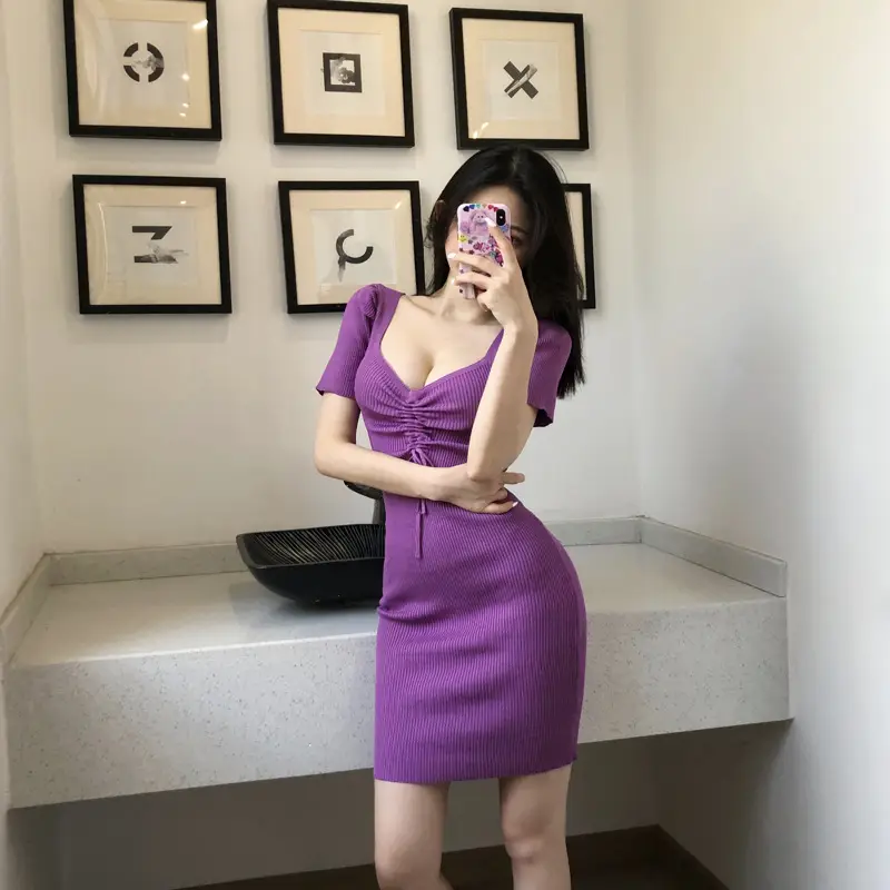 Green Korean-style Tight Waist Skirt Dress for Women — feature 18