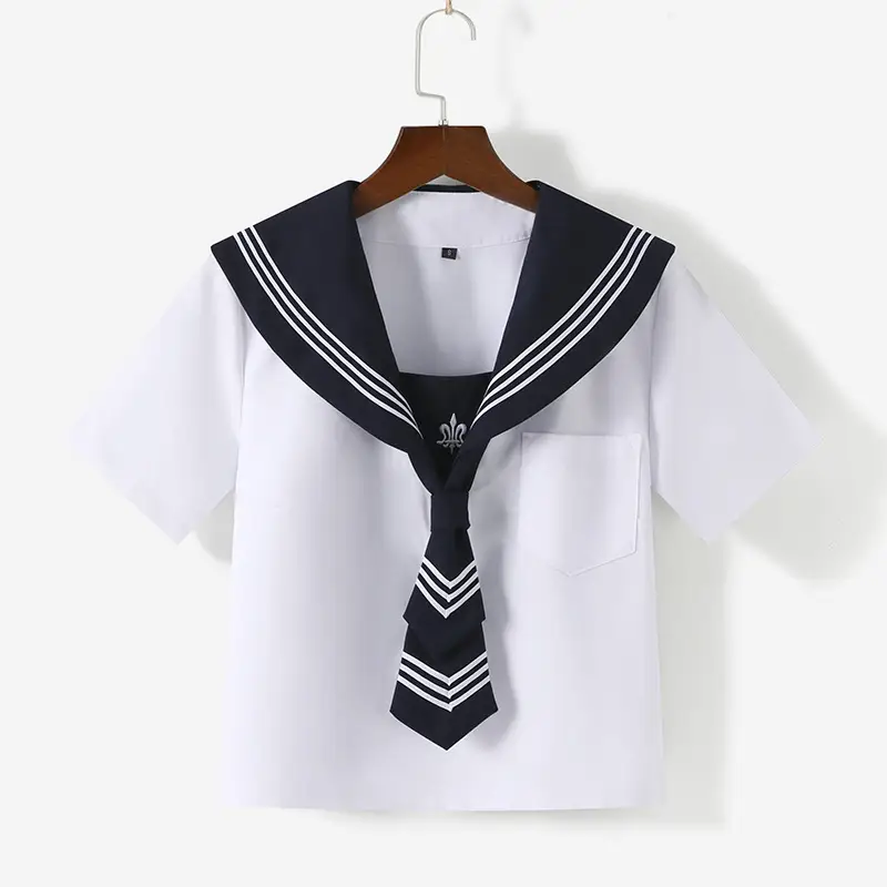White Sailor Skirt Suit for Girls School Office Wear