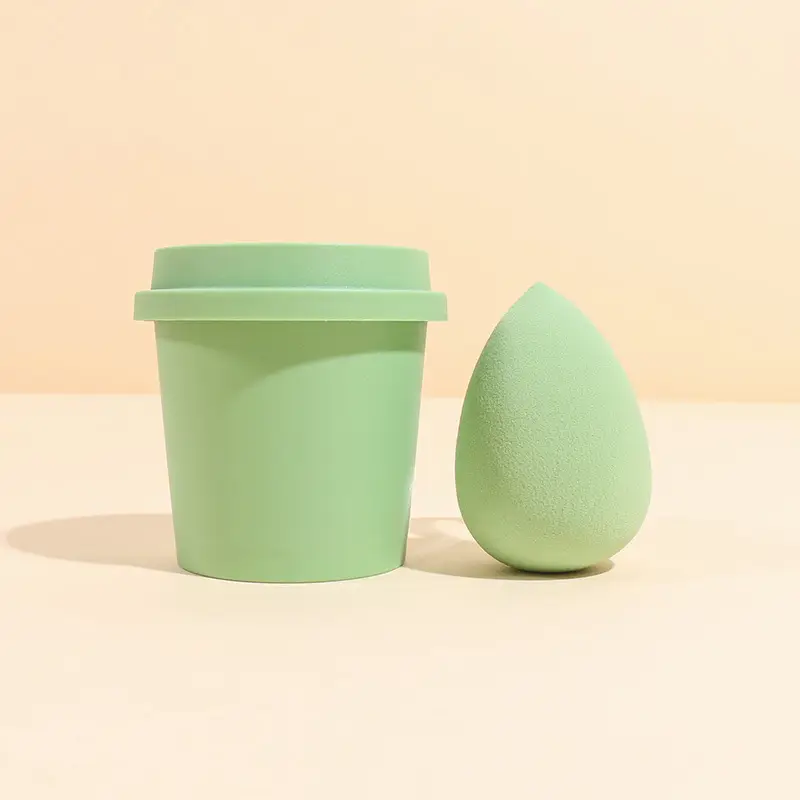 Green Makeup Egg Powder Storage Set Dual Use - Image 6