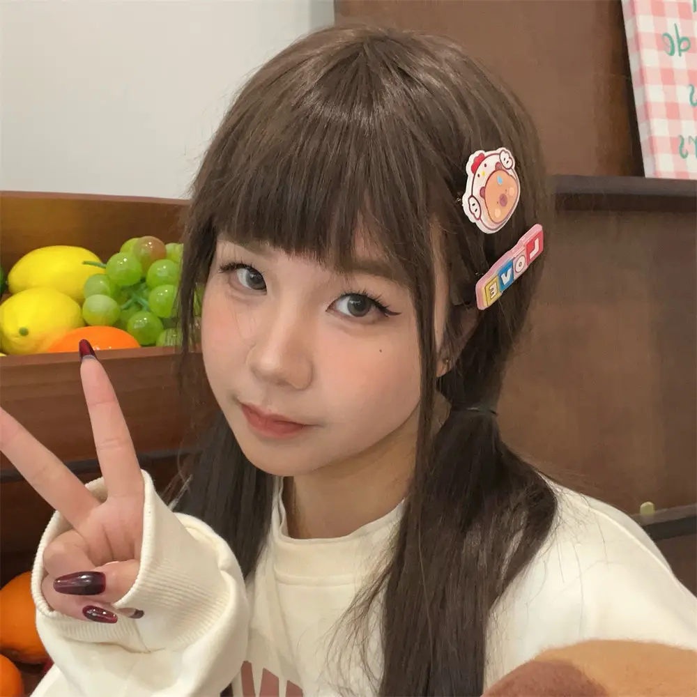 Korean Style Soft Cute Bear Hairpin Suit Women Summer Heart Bangs Broken Hairpin Simple Elegant Side Clip - Image 28