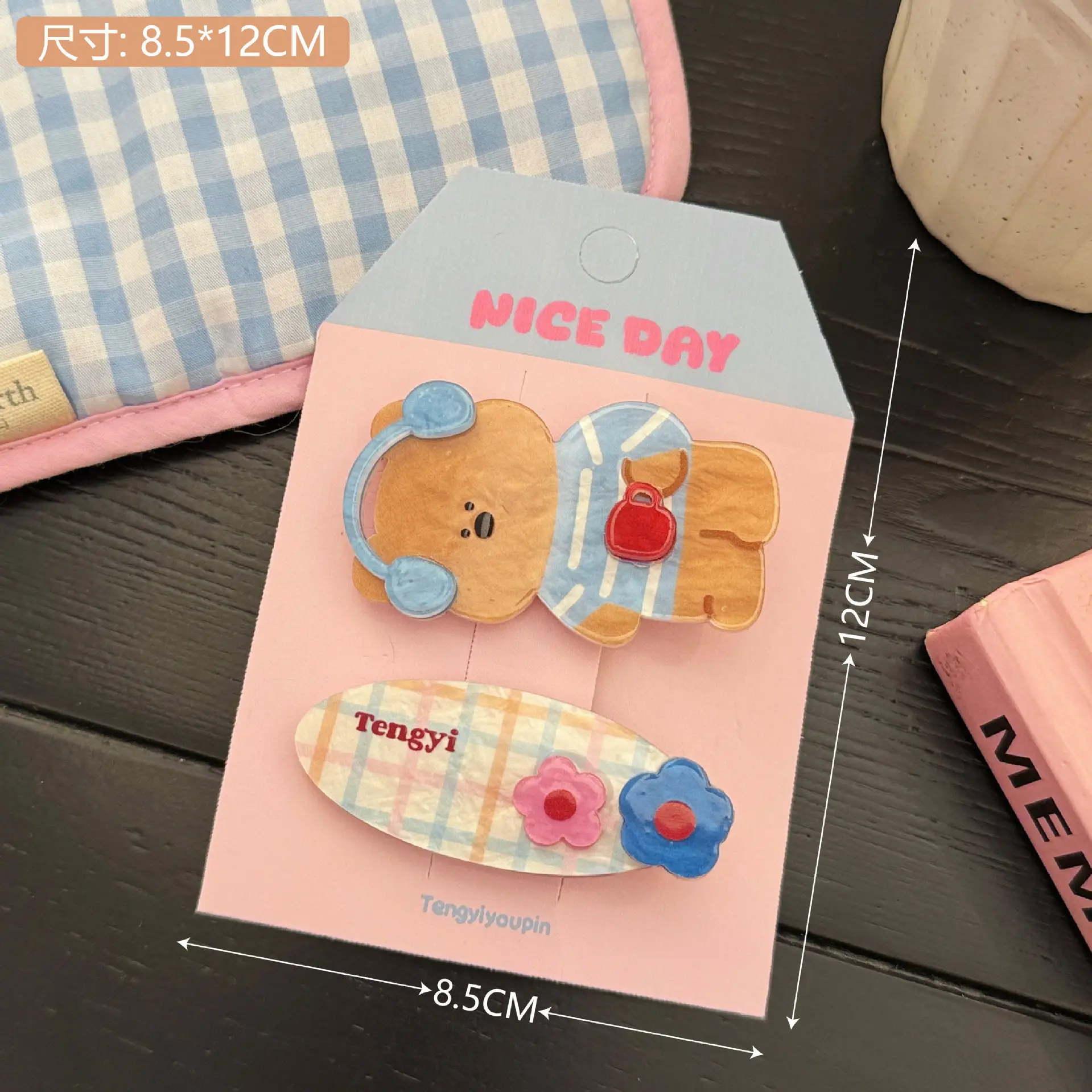 Korean Style Soft Cute Bear Hairpin Suit Women Summer Heart Bangs Broken Hairpin Simple Elegant Side Clip - Image 5