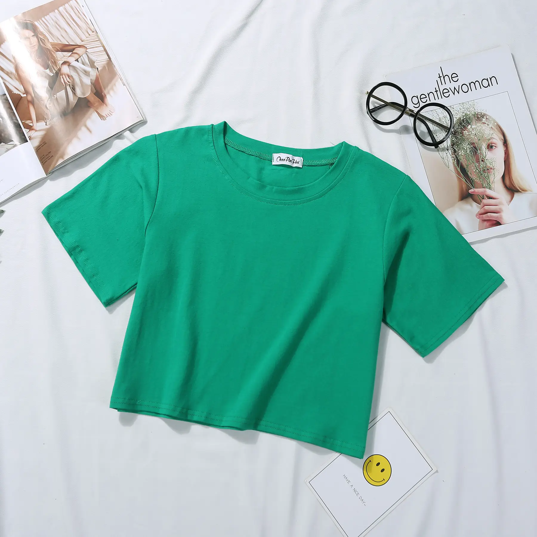 Women Short Sleeve T-Shirt White Red Grey Loose Fit - Image 13