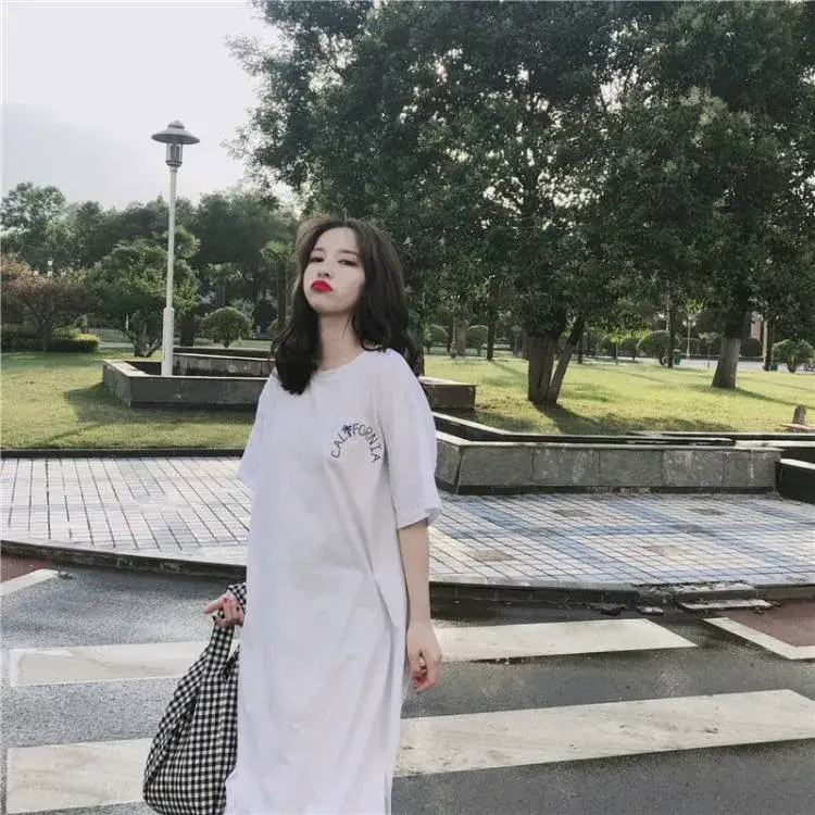 Orange Long Dress Loose Fit Plus Size Casual Maternity Nightgown — feature 8