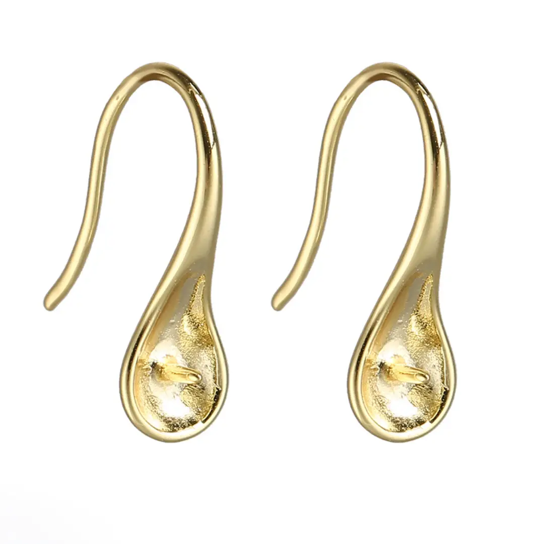 Copper Gold Plated 24K Ear Hook Earrings DIY Design - Image 2