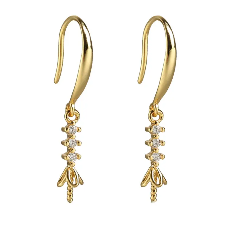 Copper Gold Plated 24K Ear Hook Earrings DIY Design - Image 4