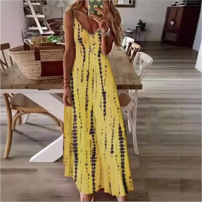 2022 Summer Tie-Dye Printed Long Dress for Women - Image 9