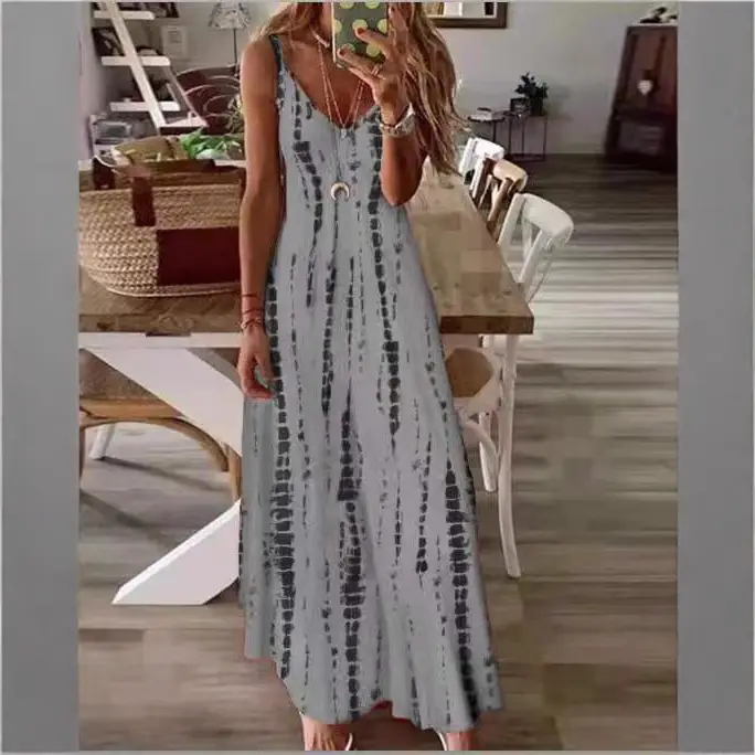 2022 Summer Tie-Dye Printed Long Dress for Women - Image 11