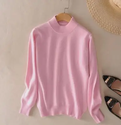 Women's Lavender Knit Half Turtleneck Sweater