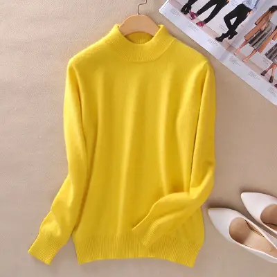 Women's Lavender Knit Half Turtleneck Sweater