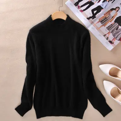 Women's Lavender Knit Half Turtleneck Sweater