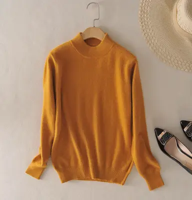 Women's Lavender Knit Half Turtleneck Sweater